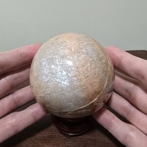 1.6 lbs Peach Moonstone Crystal Sphere 82 mm